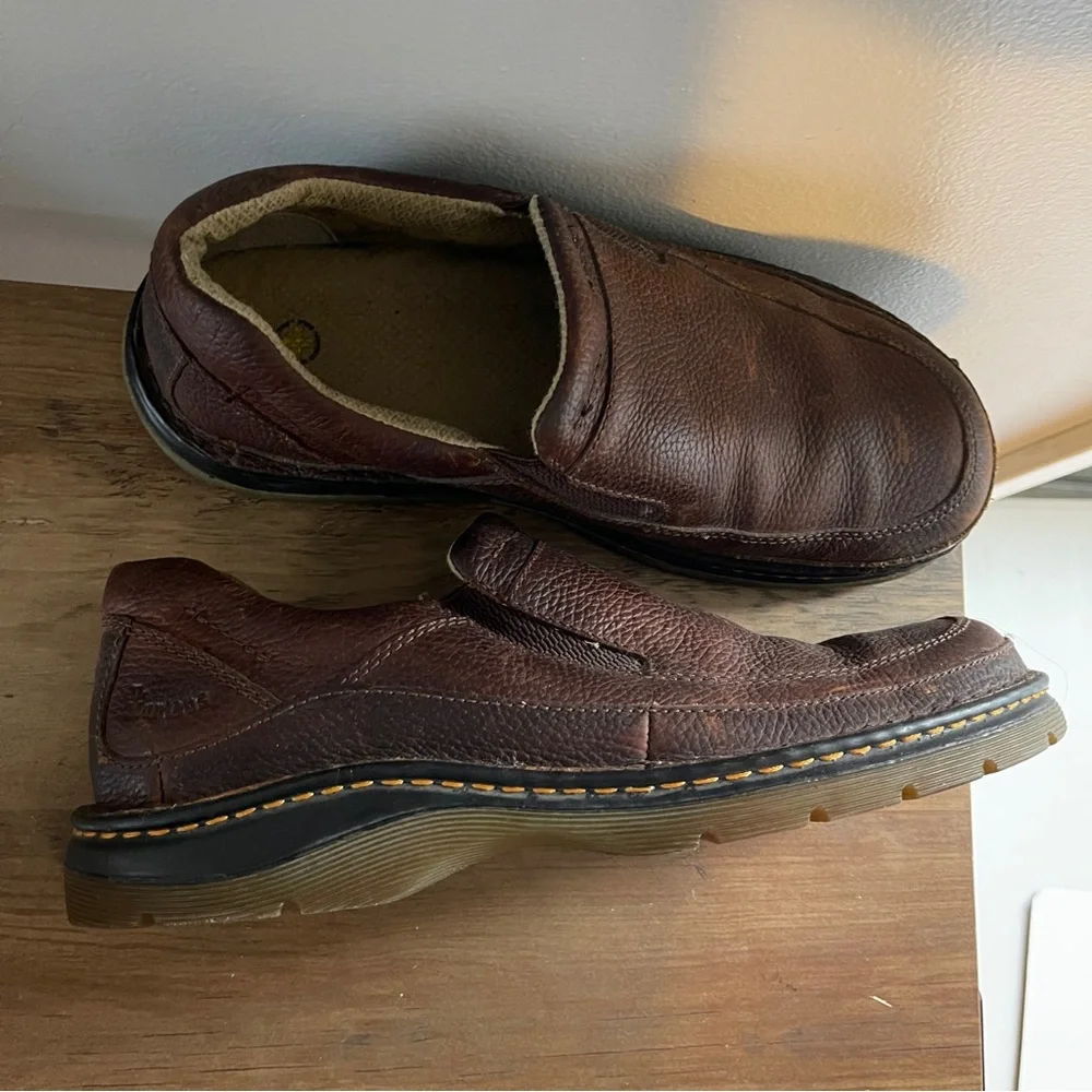Dr Martens Pebbled Brown Leather Loafers 11198 Men's Size 12 M